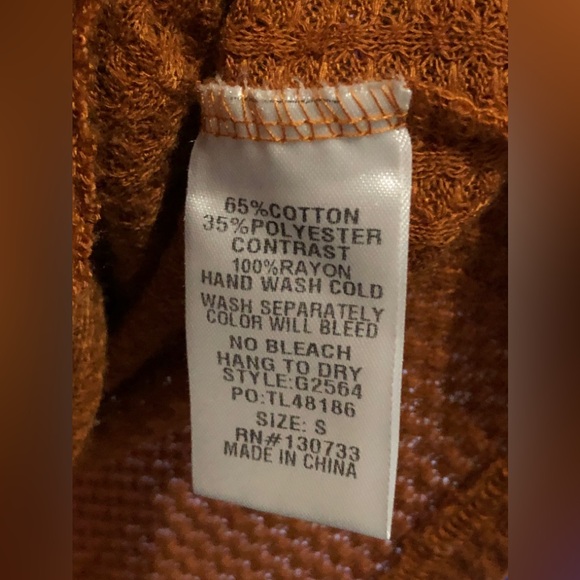 Umgee 2 for $15 Waffle Knit Open Front Cardigan w/Pockets & Patchwork IMMACULATE - Picture 4 of 9